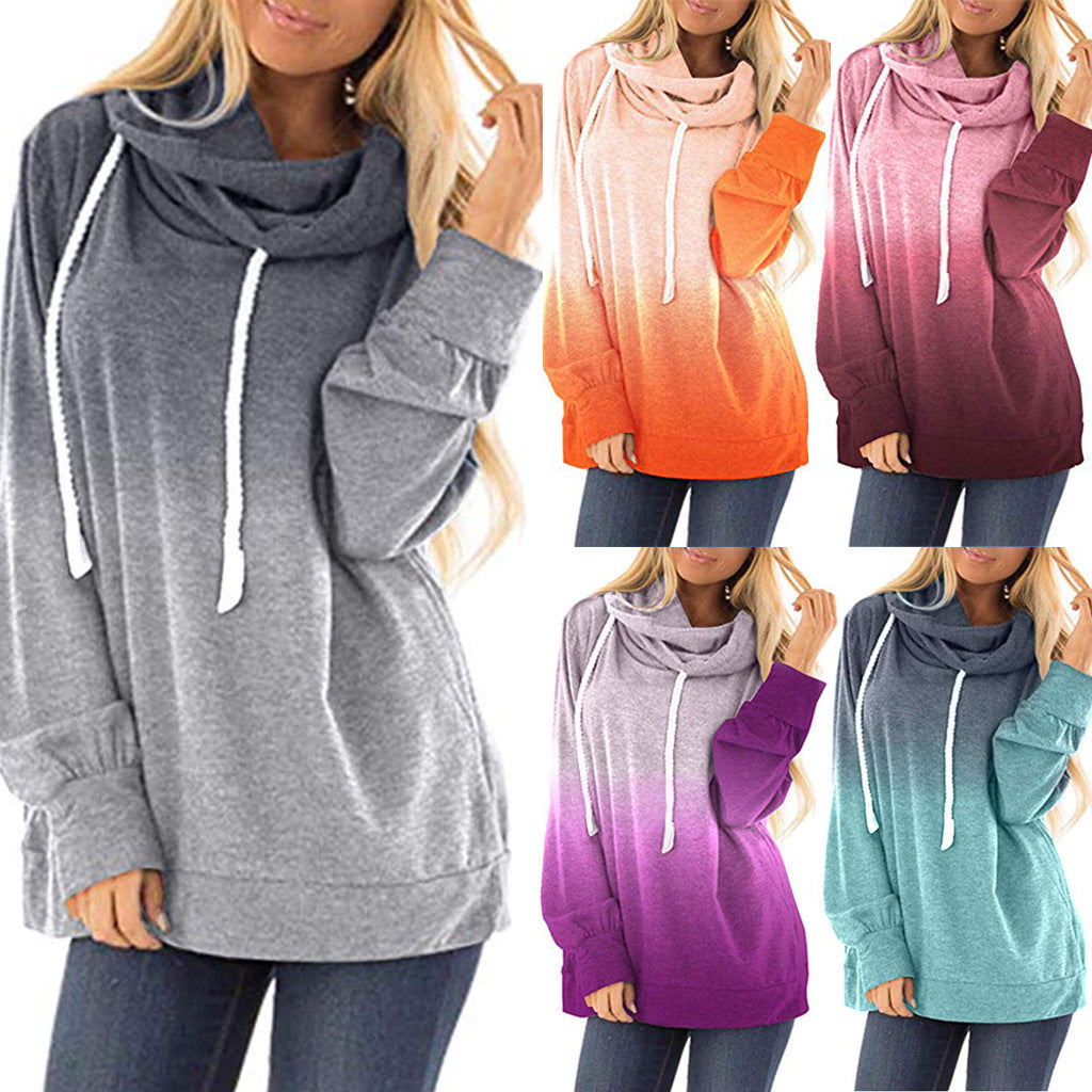 Women’s Two-Tone Hoodie – Casual Color Block Fashion Pullover