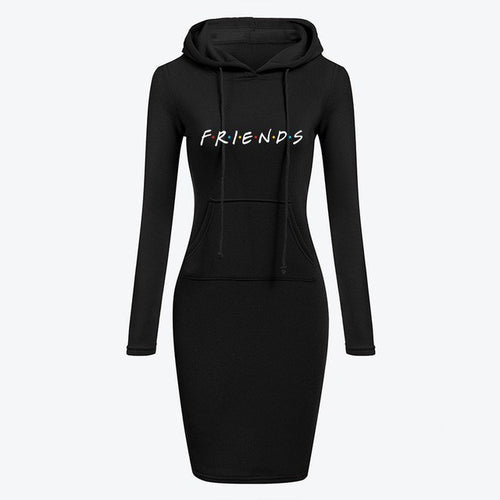 Long Sleeve Hoodie Dress – Autumn Winter Sweatshirt Style