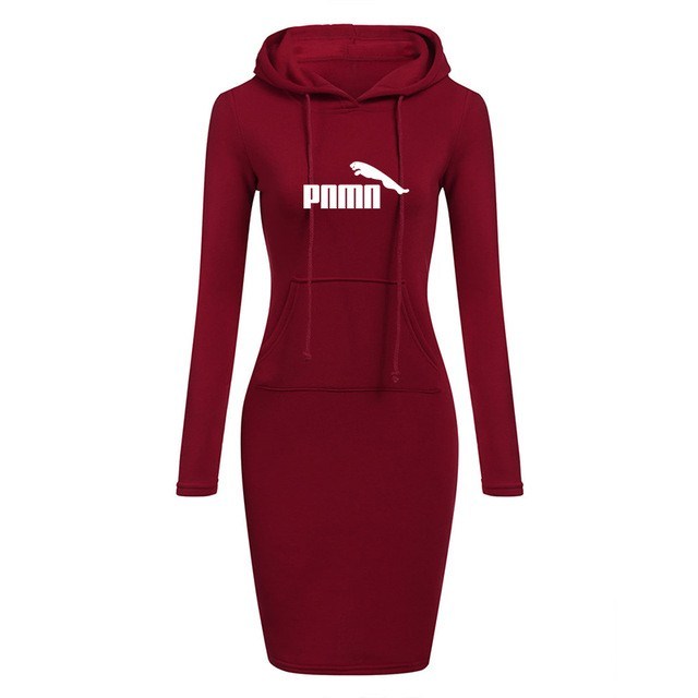 Women’s Long Sleeve Hoodie Dress – Autumn Winter Sweatshirt Style
