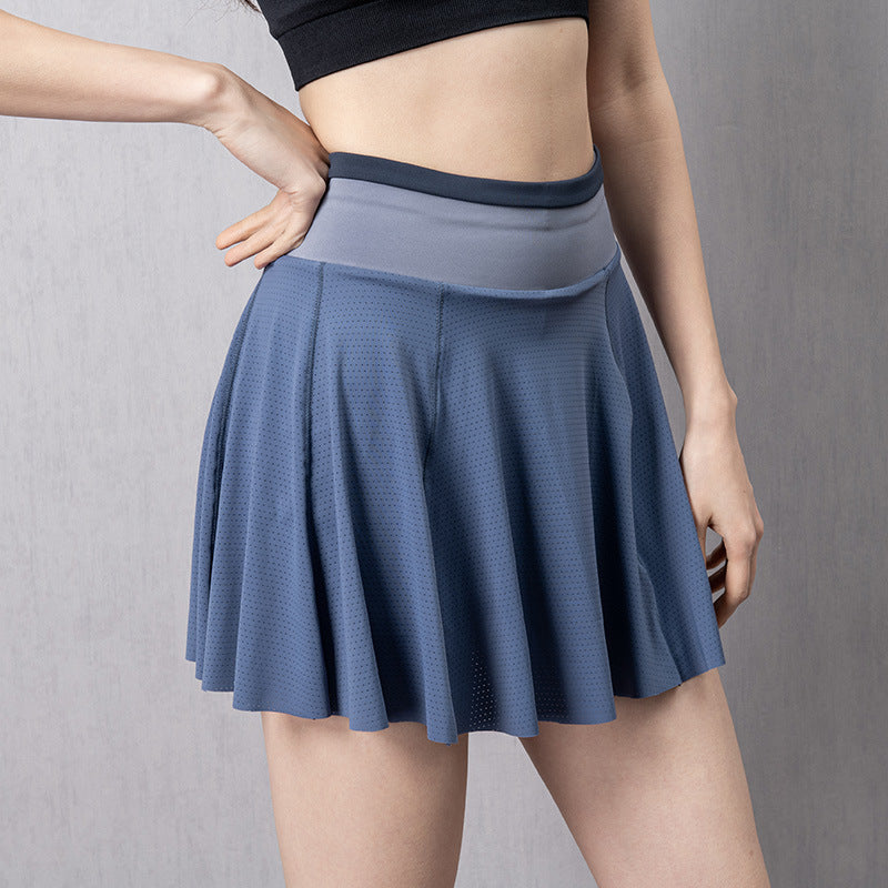 Women’s High Waist Sports Skort – Tennis Running Gym Skirt with Phone Pocket