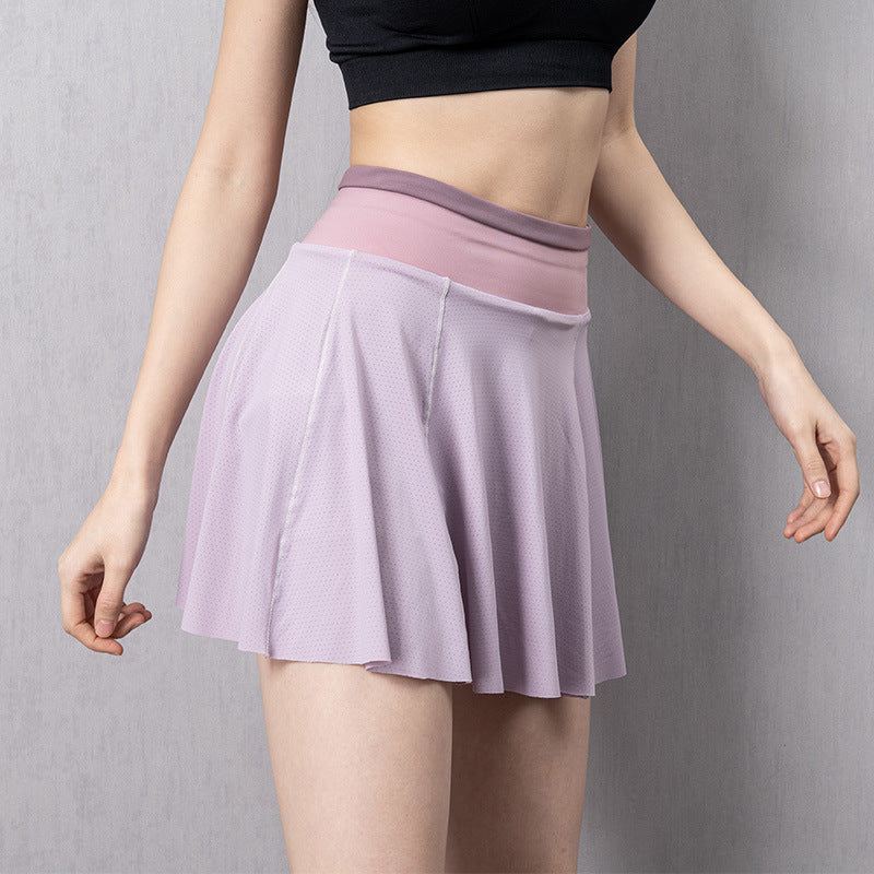 Women’s High Waist Sports Skort – Tennis Running Gym Skirt with Phone Pocket