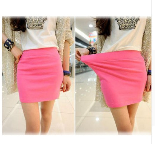 Women’s High Waist Pencil Mini Skirt – Slim Pleated Elastic Summer Skirt