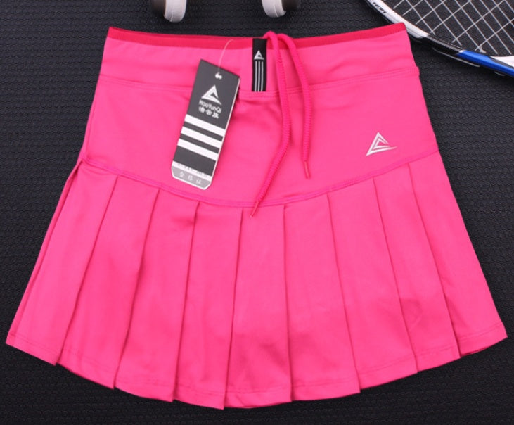 Girls’ Tennis Skirt with Safety Shorts – Quick Dry Badminton Sports Skirt