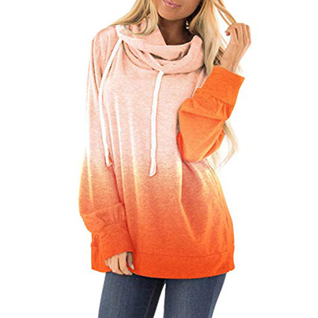 Women’s Two-Tone Hoodie – Casual Color Block Fashion Pullover