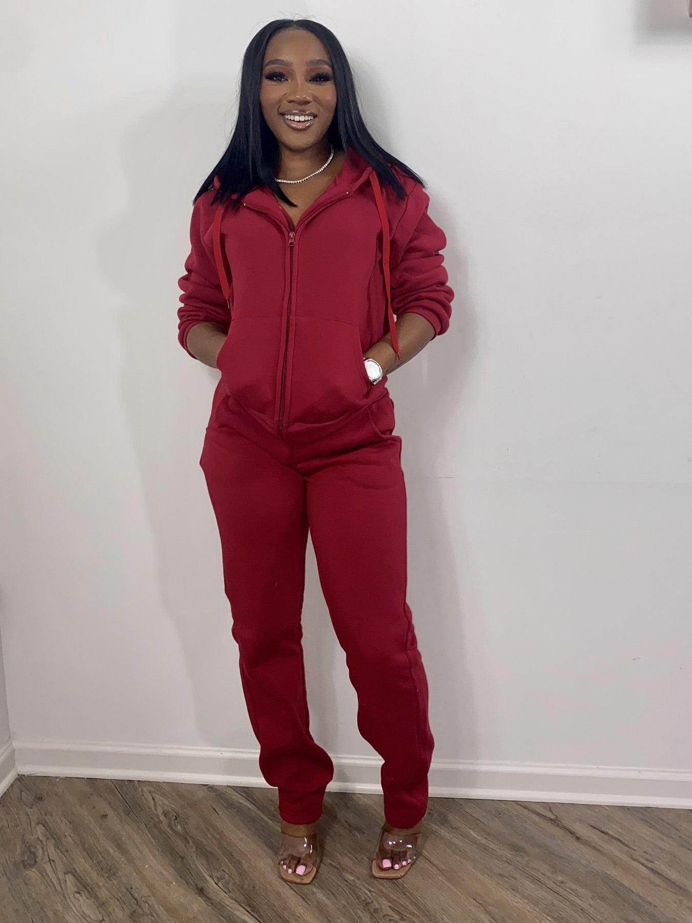 Women’s 2-Piece Sweatsuit Set – Casual Hoodie Top & Jogger Sweatpants