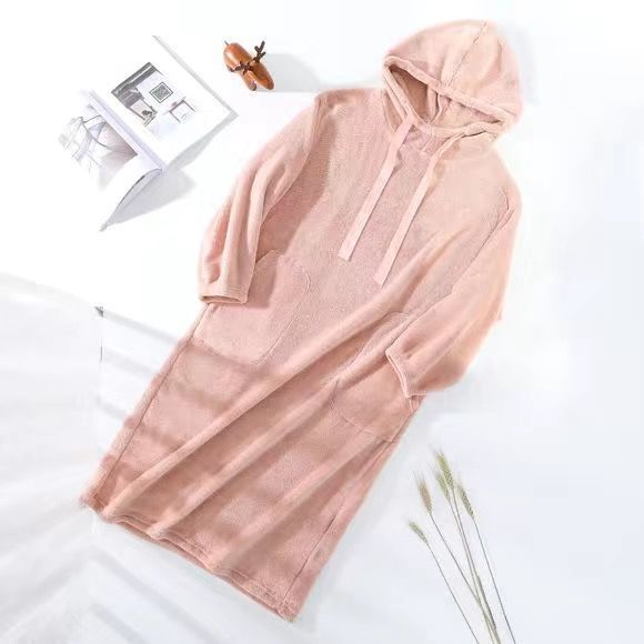 Women’s Coral Velvet Pajama Hoodie – Soft Cozy Lounge Wear